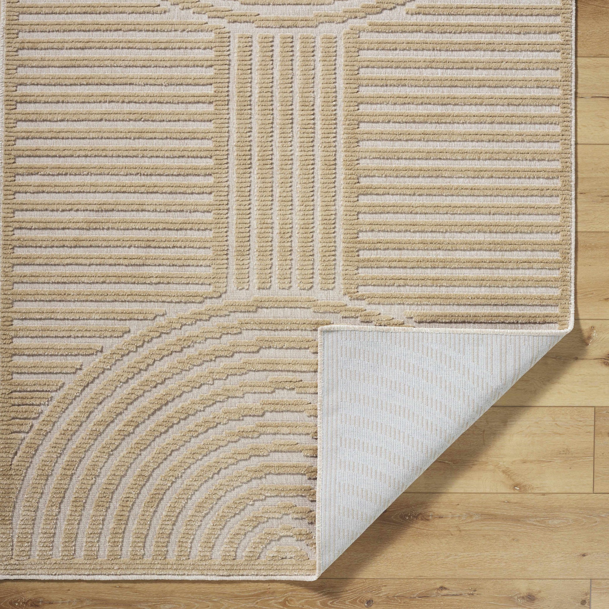 Deron Beige Washable Area Rug - Tree of Life