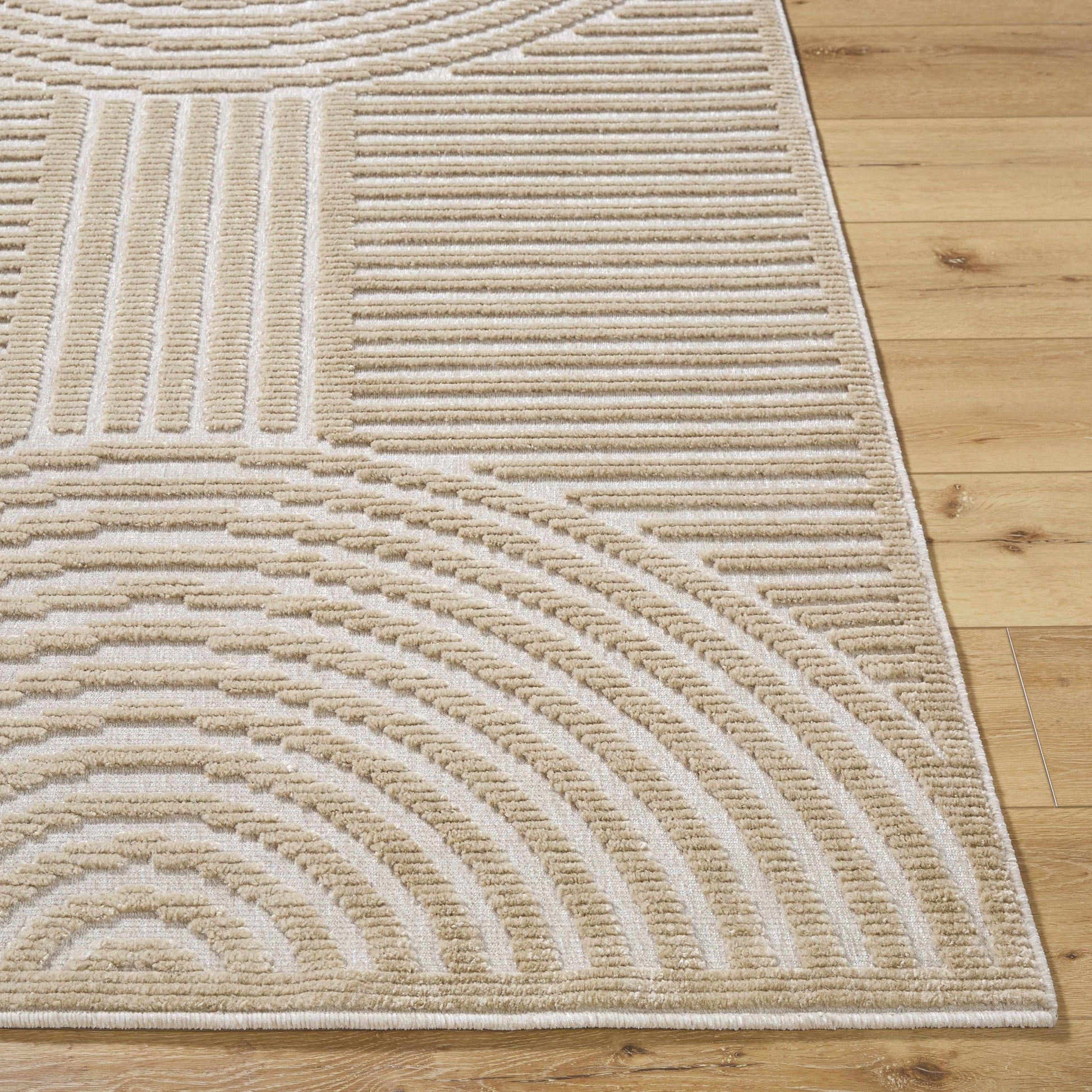 Deron Beige Washable Area Rug - Tree of Life