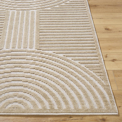 Deron Beige Washable Area Rug - Tree of Life