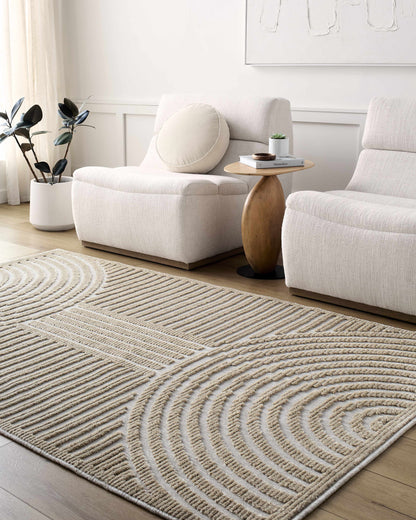 Deron Beige Washable Area Rug - Tree of Life