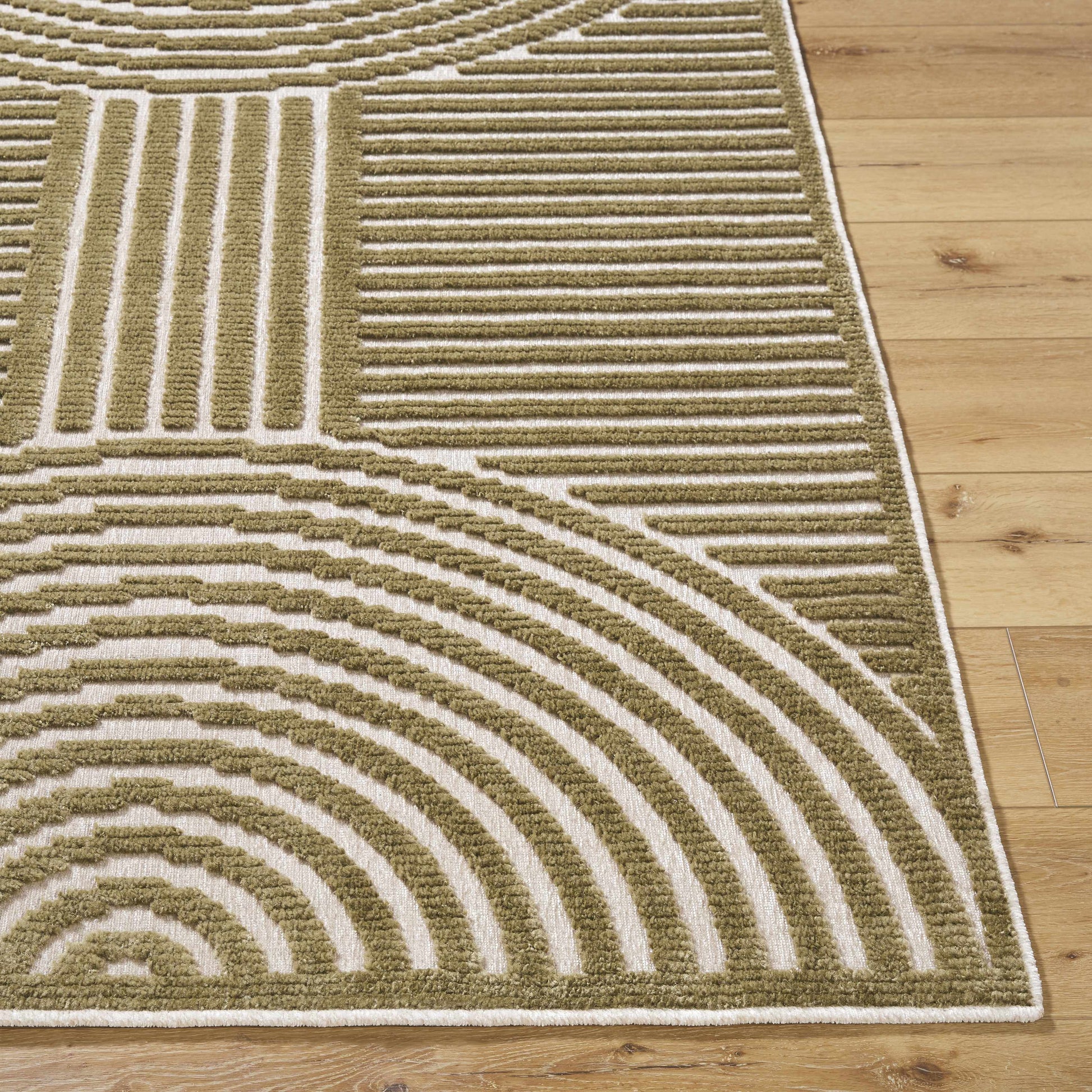 Deron Khaki Washable Area Rug - Tree of Life