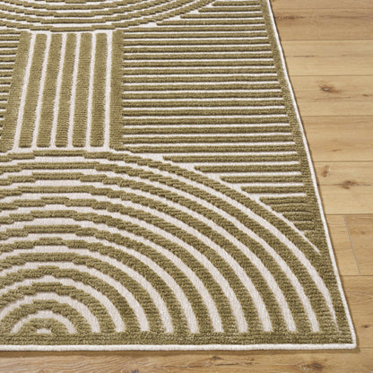 Deron Khaki Washable Area Rug - Tree of Life