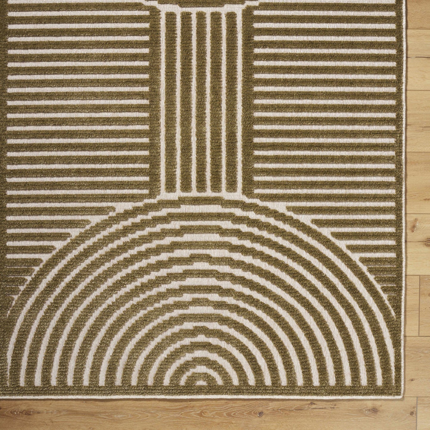 Deron Khaki Washable Area Rug - Tree of Life