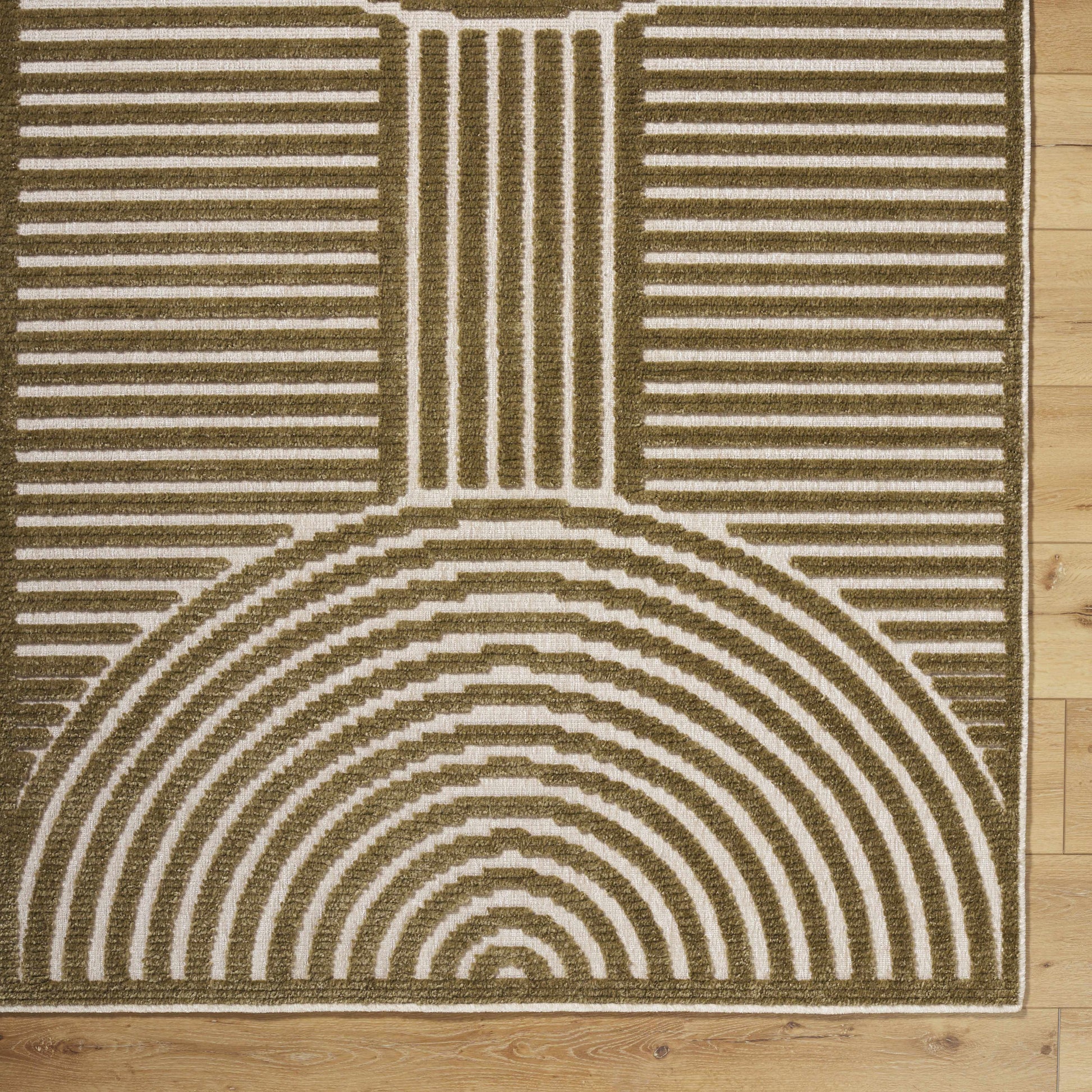 Deron Khaki Washable Area Rug - Tree of Life