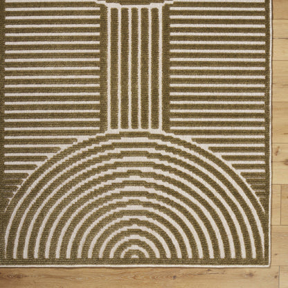Deron Khaki Washable Area Rug - Tree of Life