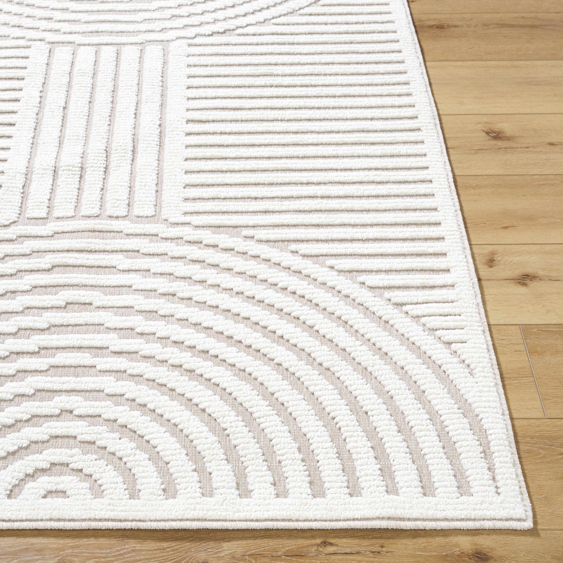 Deron Ivory 3D Rainbow Washable Rug - Tree of Life