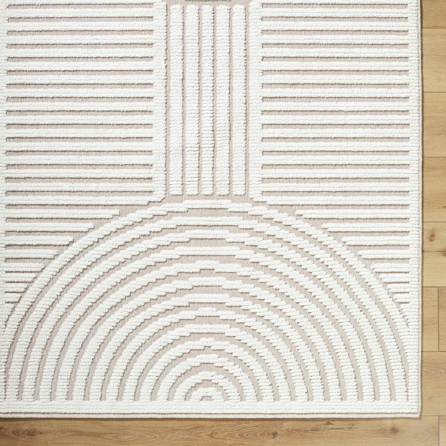 Deron Ivory 3D Rainbow Washable Rug - Tree of Life