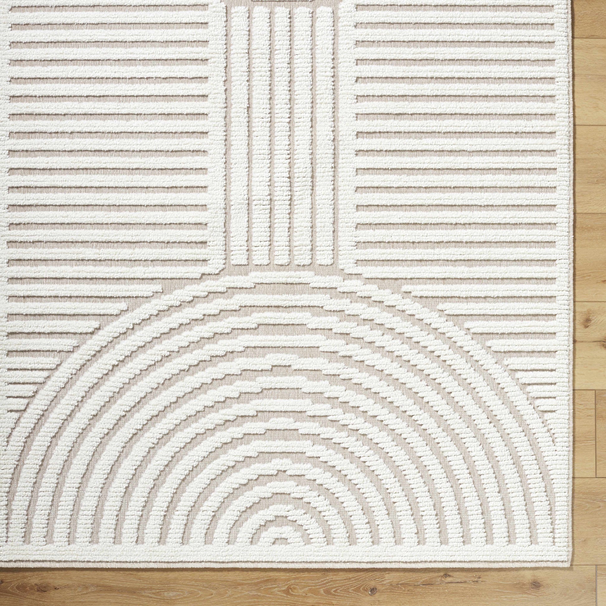 Deron Ivory 3D Rainbow Washable Rug - Tree of Life