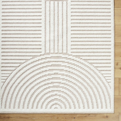 Deron Ivory 3D Rainbow Washable Rug - Tree of Life