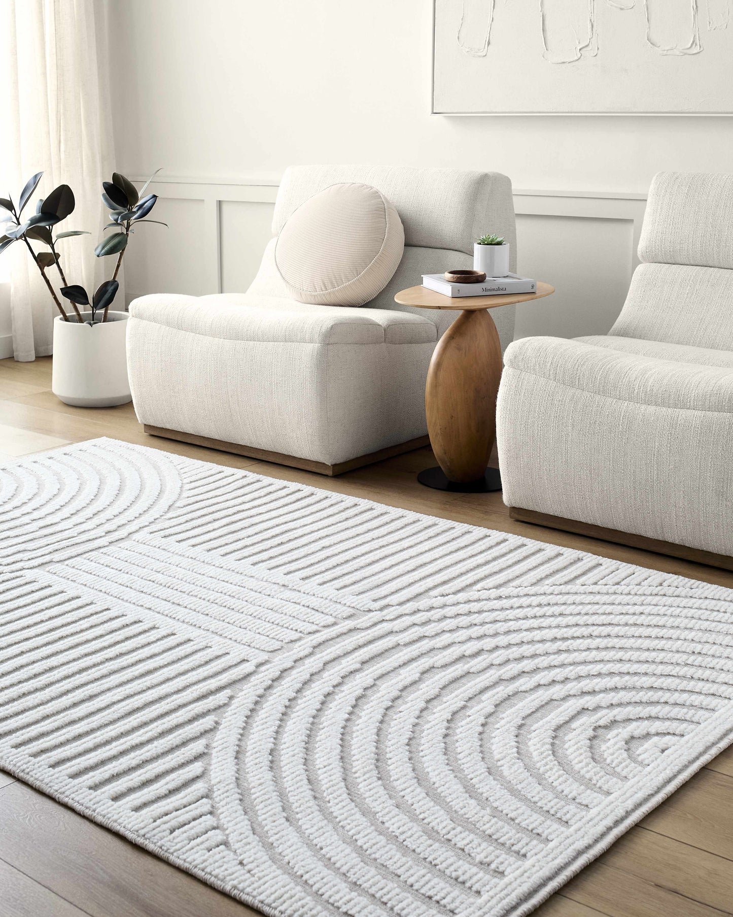Deron Ivory 3D Rainbow Washable Rug - Tree of Life