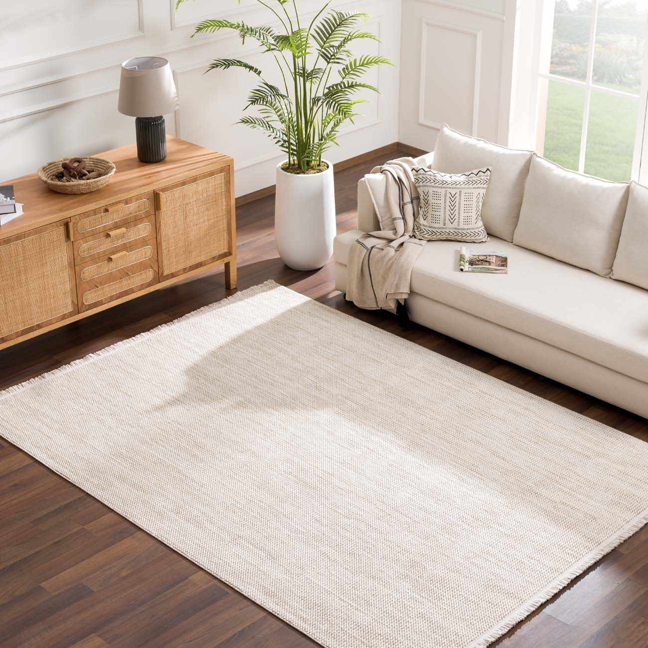 Gowan Beige Area Rug - Tree of Life