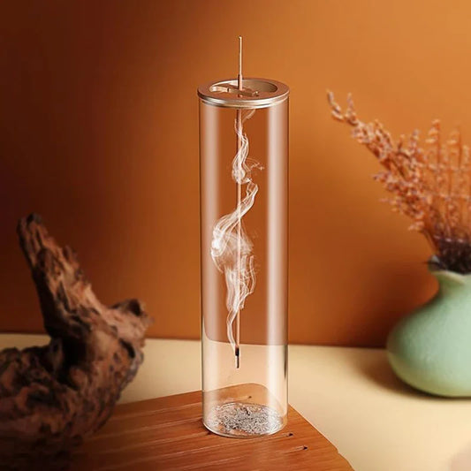 Modern Glass Incense Burner Anti-Ash Flying Incense Holder with Removable Glass Ash Catcher for Home Decor Yoga Meditation - Tree of Life
