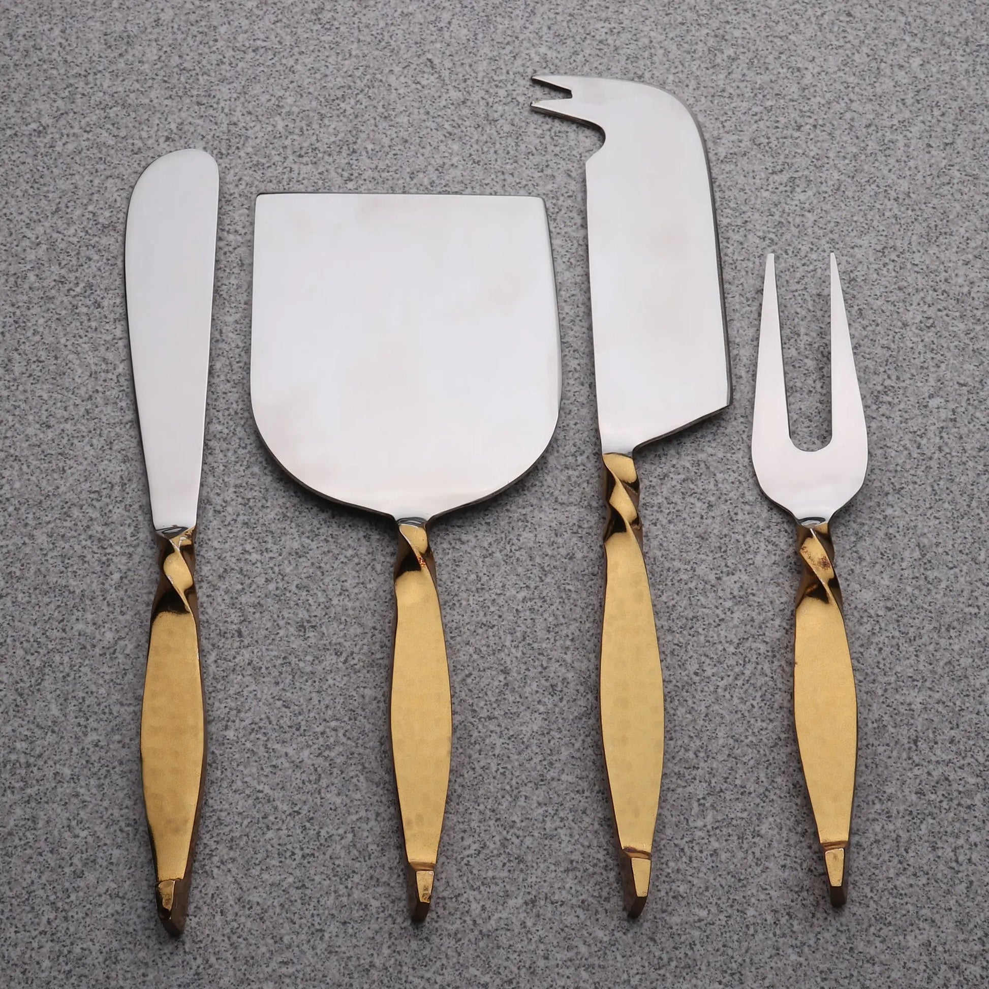 TWISTED URBAN GOLD CHEESE KNIFE 4 PC. SET - Tree of Life
