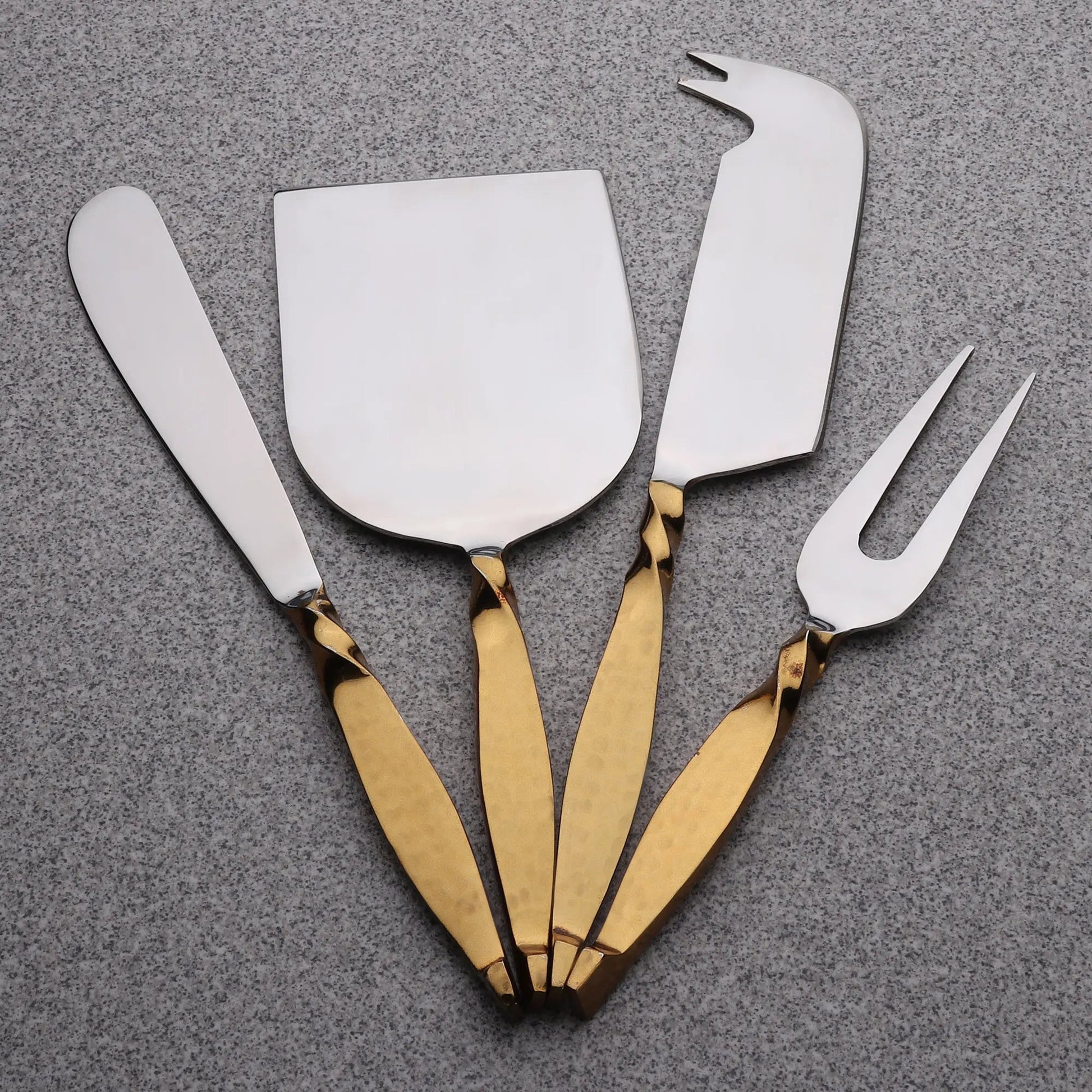 TWISTED URBAN GOLD CHEESE KNIFE 4 PC. SET - Tree of Life