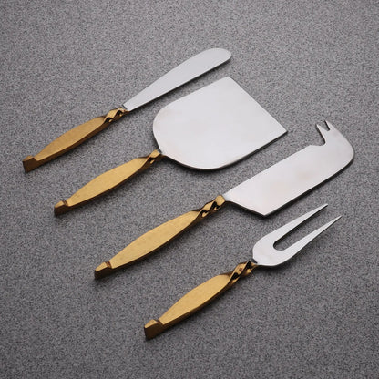 TWISTED URBAN GOLD CHEESE KNIFE 4 PC. SET - Tree of Life