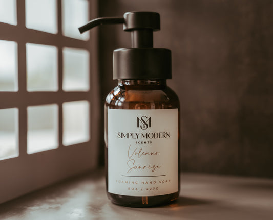 Volcano Sunrise Foaming Hand Soap | Amber Glass Bottle - Tree of Life