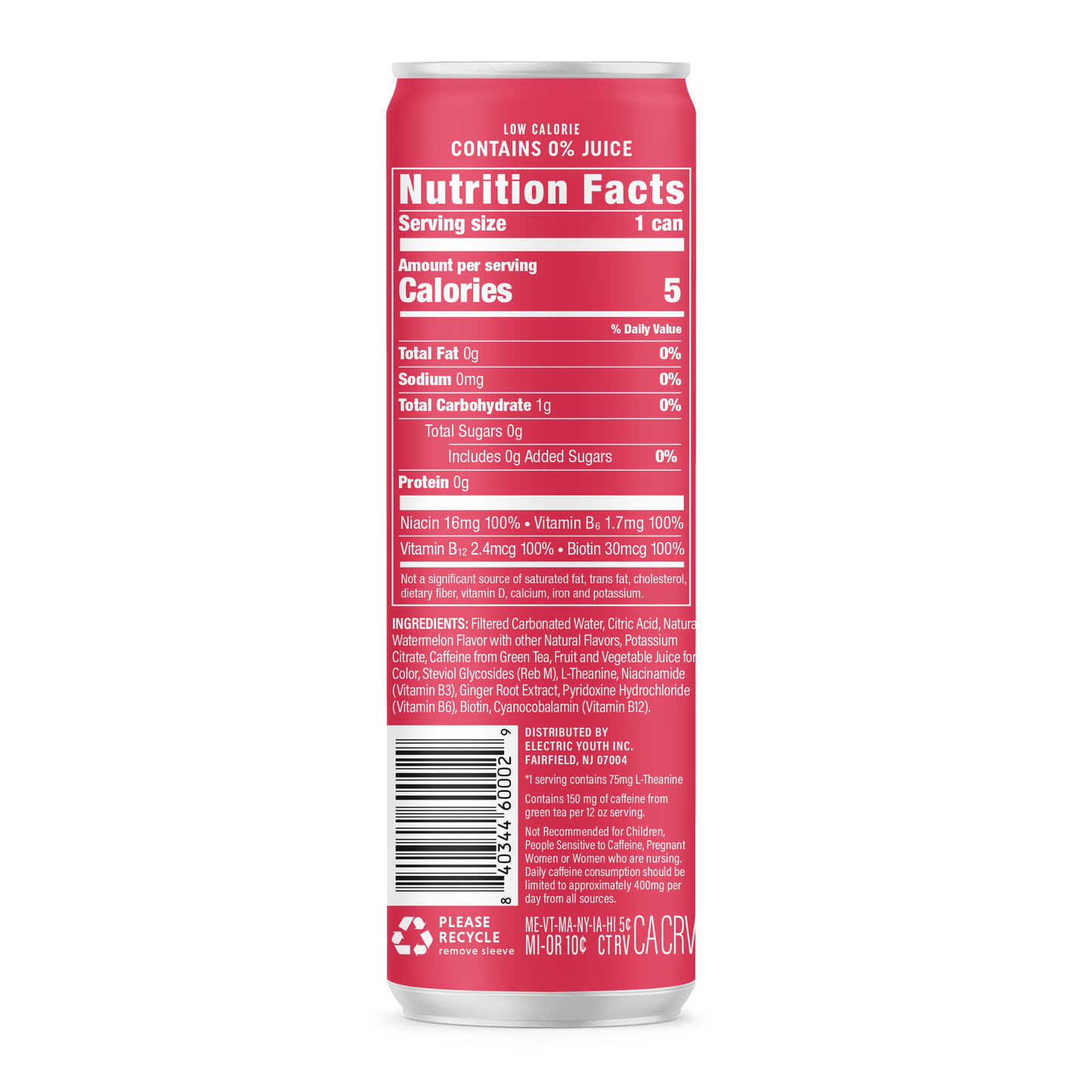 Energy Drink - Sparkling Watermelon Splash  (12 cans) - Tree of Life