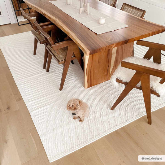 Deron White Washable 3D Rug - Tree of Life