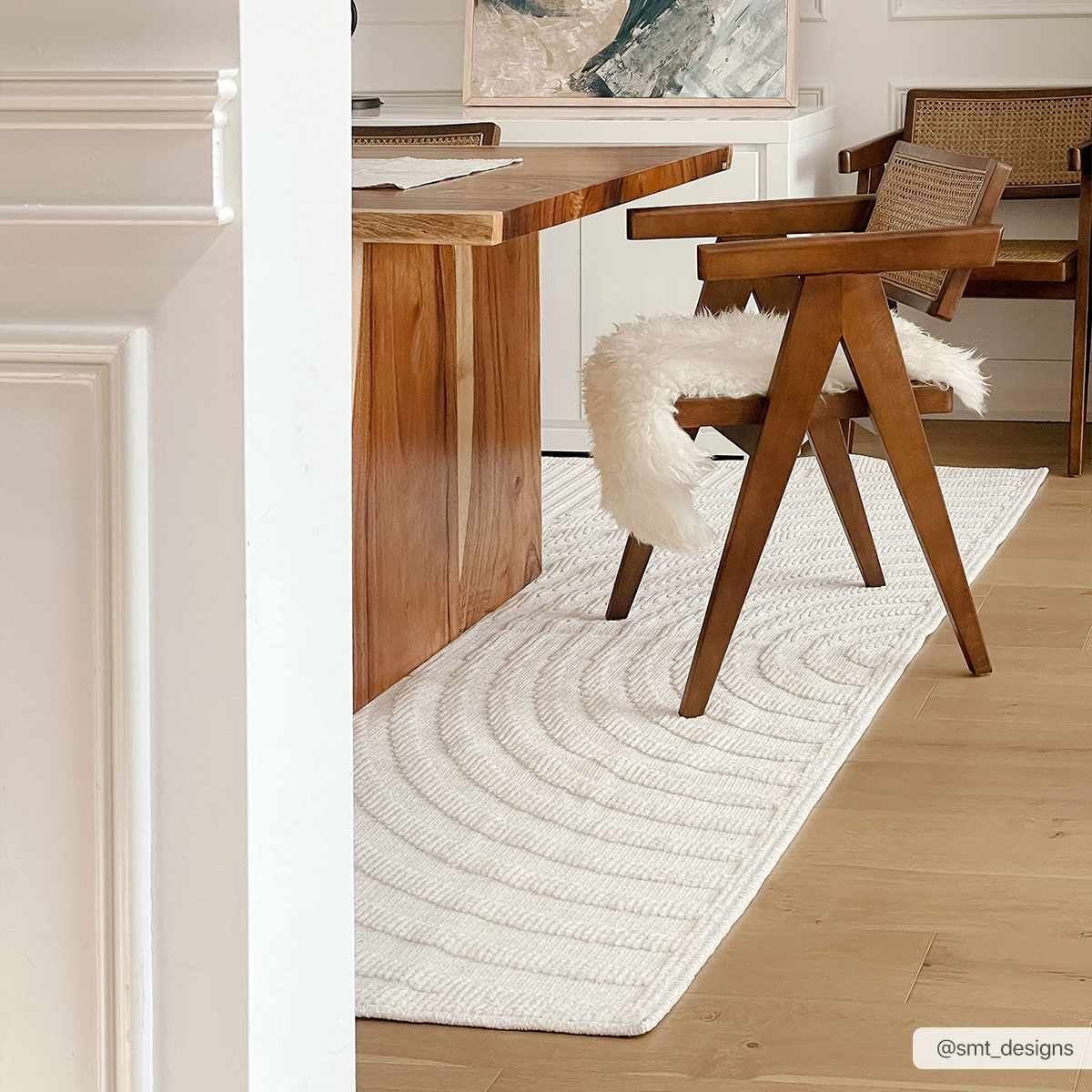 Deron White Washable 3D Rug - Tree of Life