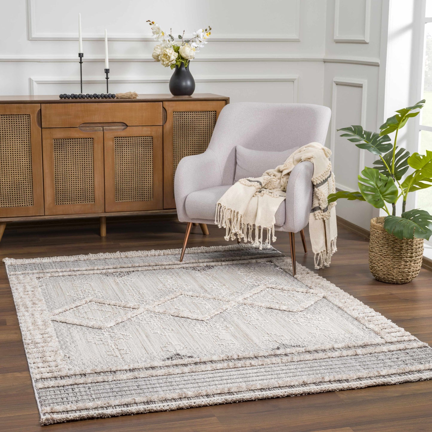 Amaga High-Low Rustic Rug - Tree of Life