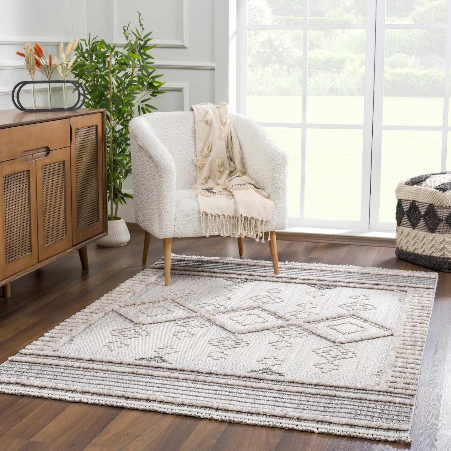 Amaga High-Low Rustic Rug - Tree of Life