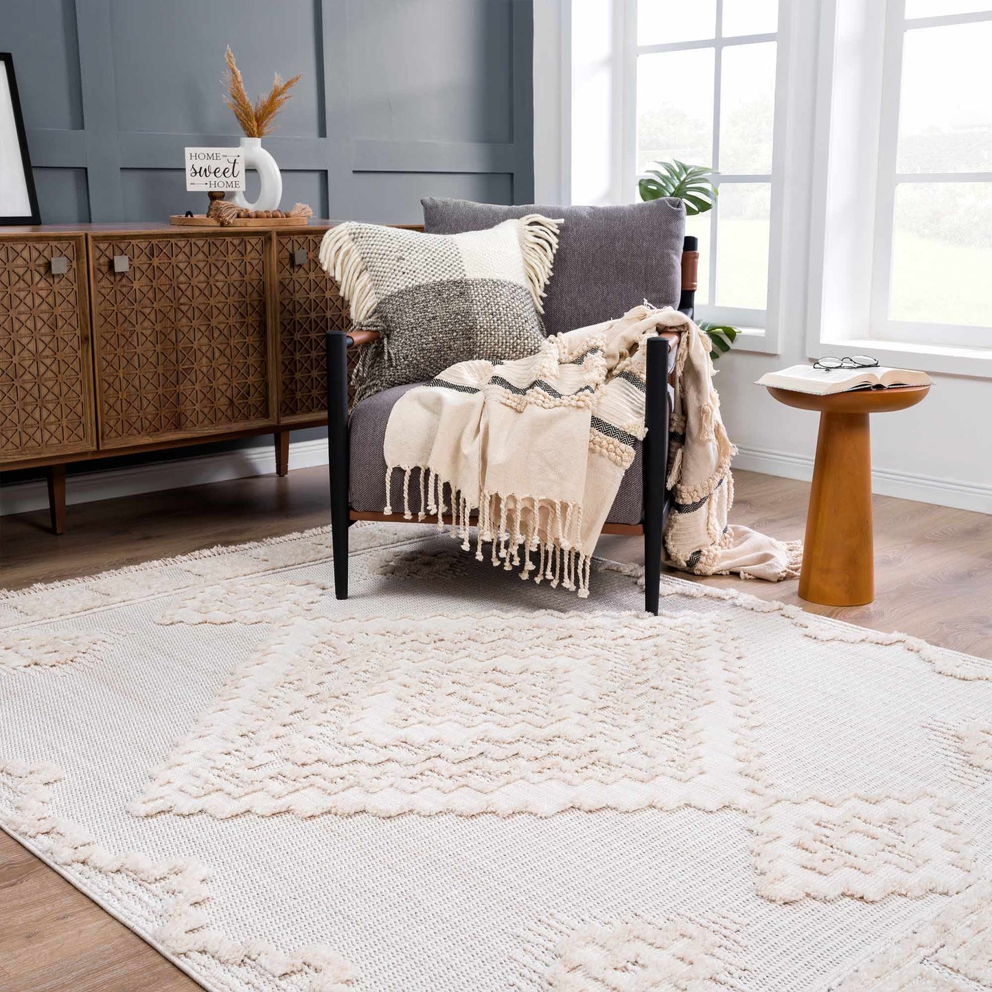 Rosales High-Low Rustic Rug - Tree of Life