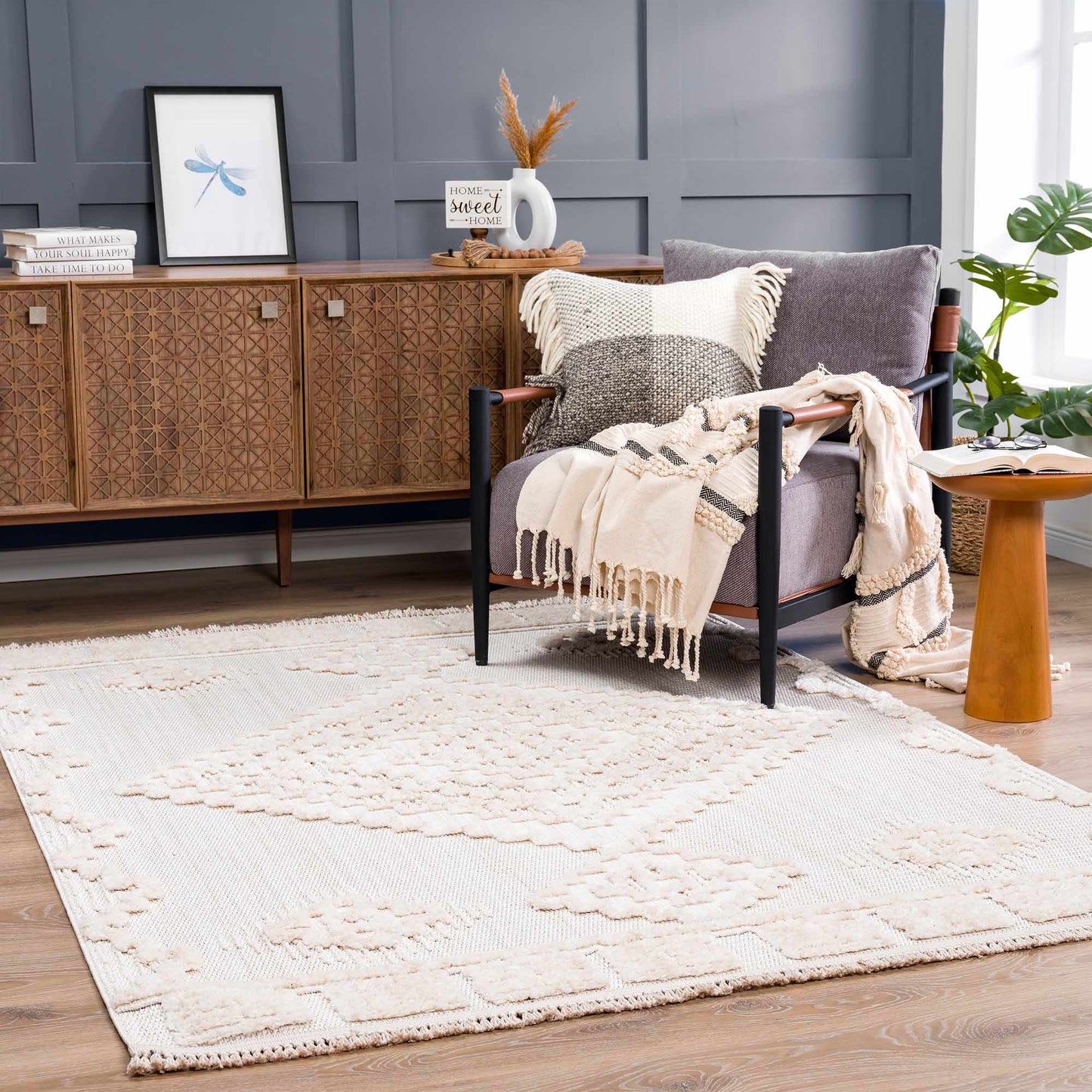 Rosales High-Low Rustic Rug - Tree of Life