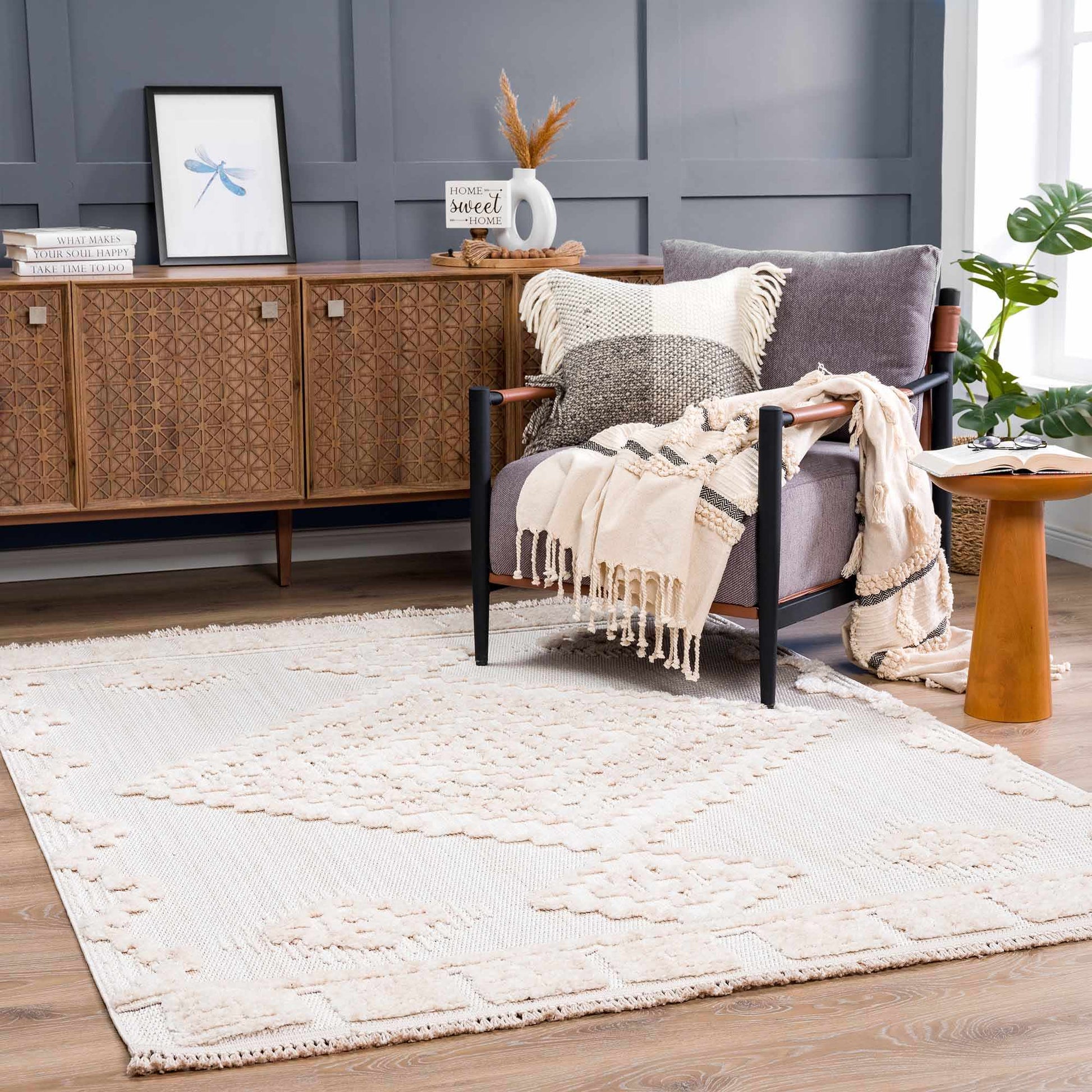 Rosales High-Low Rustic Rug - Tree of Life