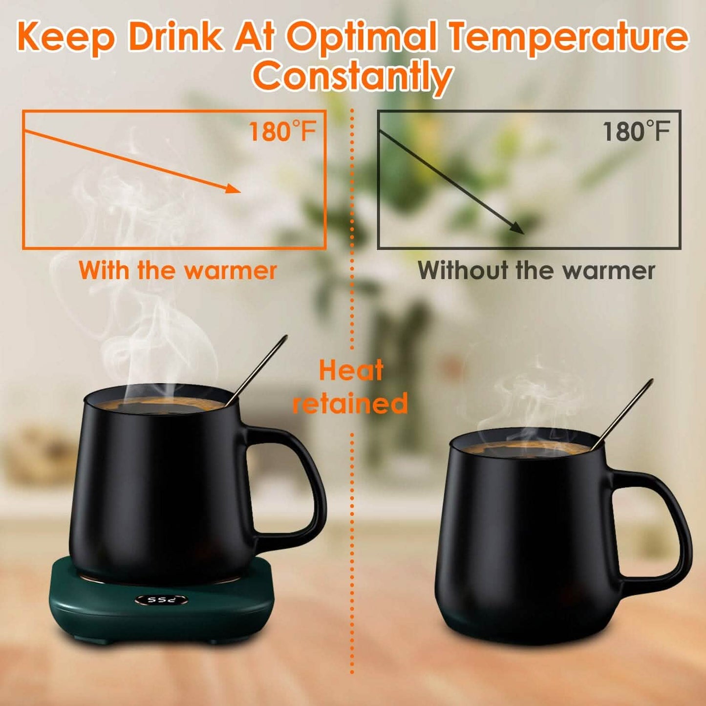 Auto Shut Off USB Coffee Mug Heating Plate with 3 Temperature Setting - Tree of Life