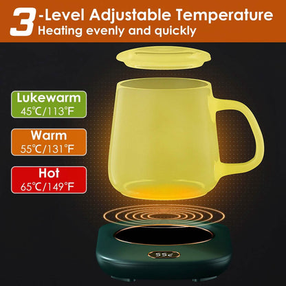 Auto Shut Off USB Coffee Mug Heating Plate with 3 Temperature Setting - Tree of Life