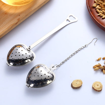 Stainless Steel Tea Filter With Chain Metal Herb Spice Strainer Spoon Heart Shaped Tea Infuser Seasoning Ball Teaware - Tree of Life