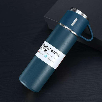 Coffee Thermos 500ml Water Bottle Portable Thermal Travel Sports Mug In-Car Insulated Cup Stainless Steel Vacuum Flasks Double Layer Stainless Steel Vacuum Flask Set with 3 Cups Including Lid - Tree of Life