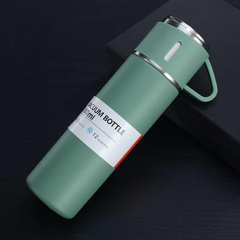 Coffee Thermos 500ml Water Bottle Portable Thermal Travel Sports Mug In-Car Insulated Cup Stainless Steel Vacuum Flasks Double Layer Stainless Steel Vacuum Flask Set with 3 Cups Including Lid - Tree of Life