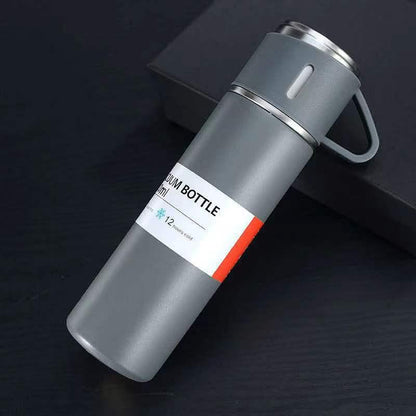 Coffee Thermos 500ml Water Bottle Portable Thermal Travel Sports Mug In-Car Insulated Cup Stainless Steel Vacuum Flasks Double Layer Stainless Steel Vacuum Flask Set with 3 Cups Including Lid - Tree of Life