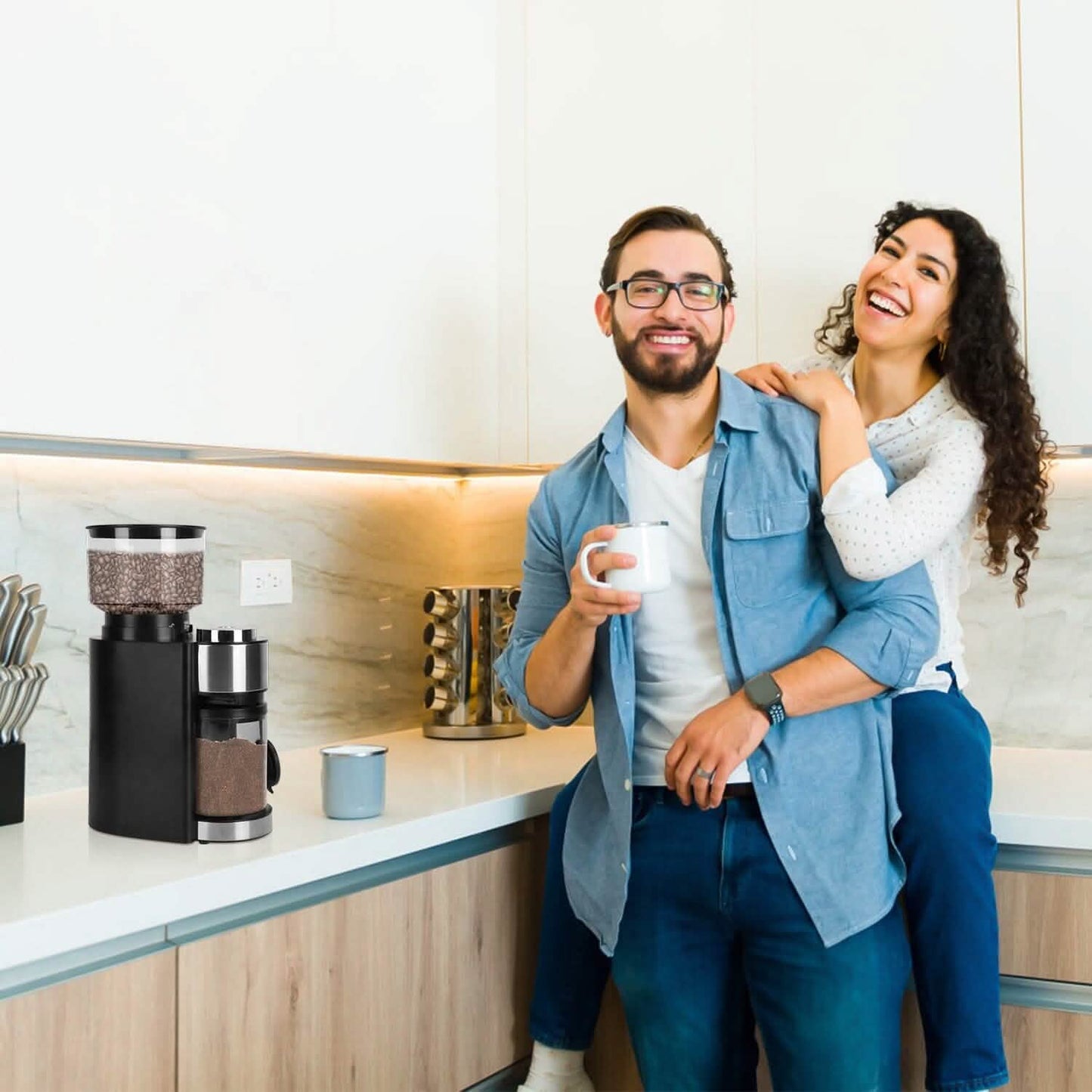 Conical Bur Coffee Bean Electric Grinder with 25 Grind Settings - Tree of Life
