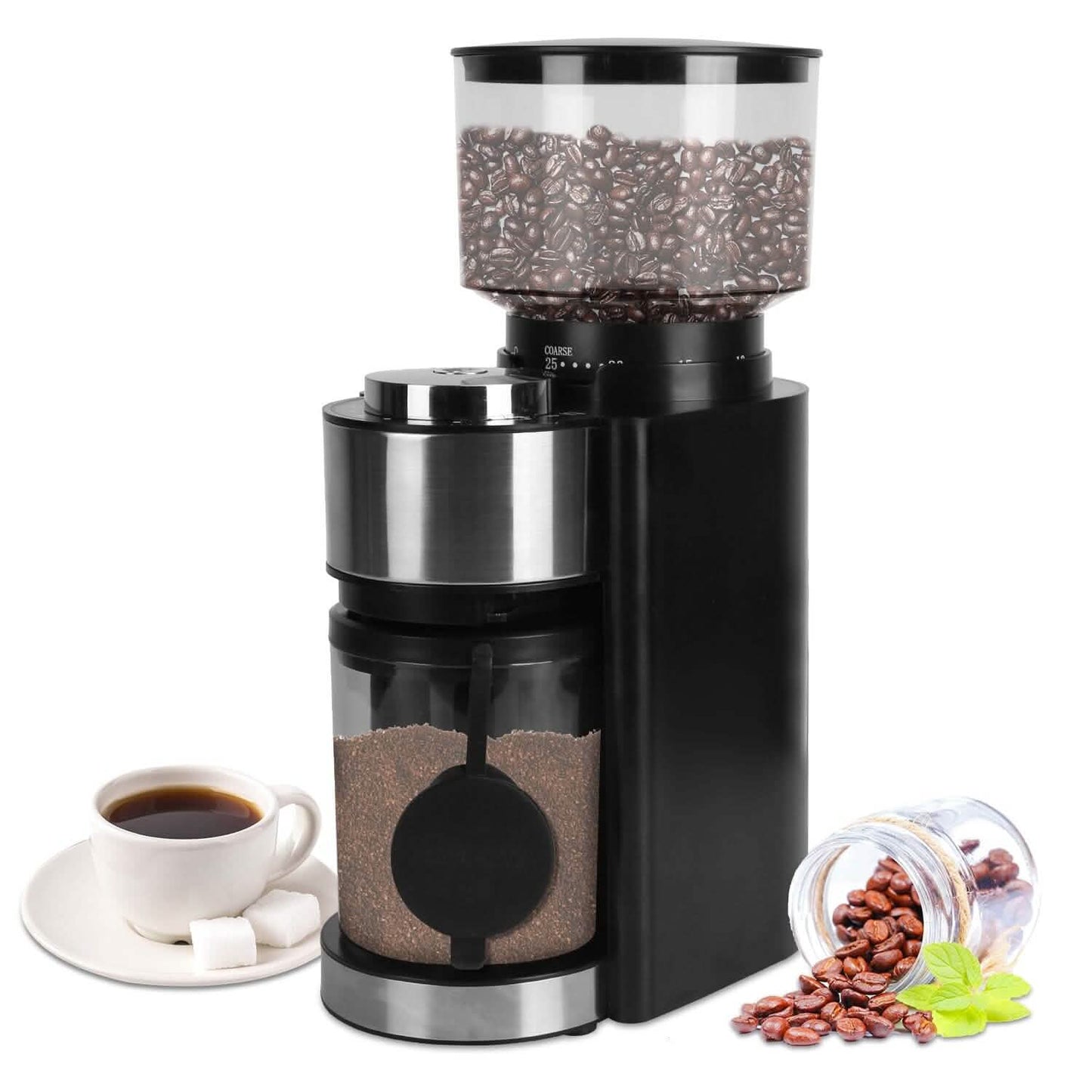 Conical Bur Coffee Bean Electric Grinder with 25 Grind Settings - Tree of Life