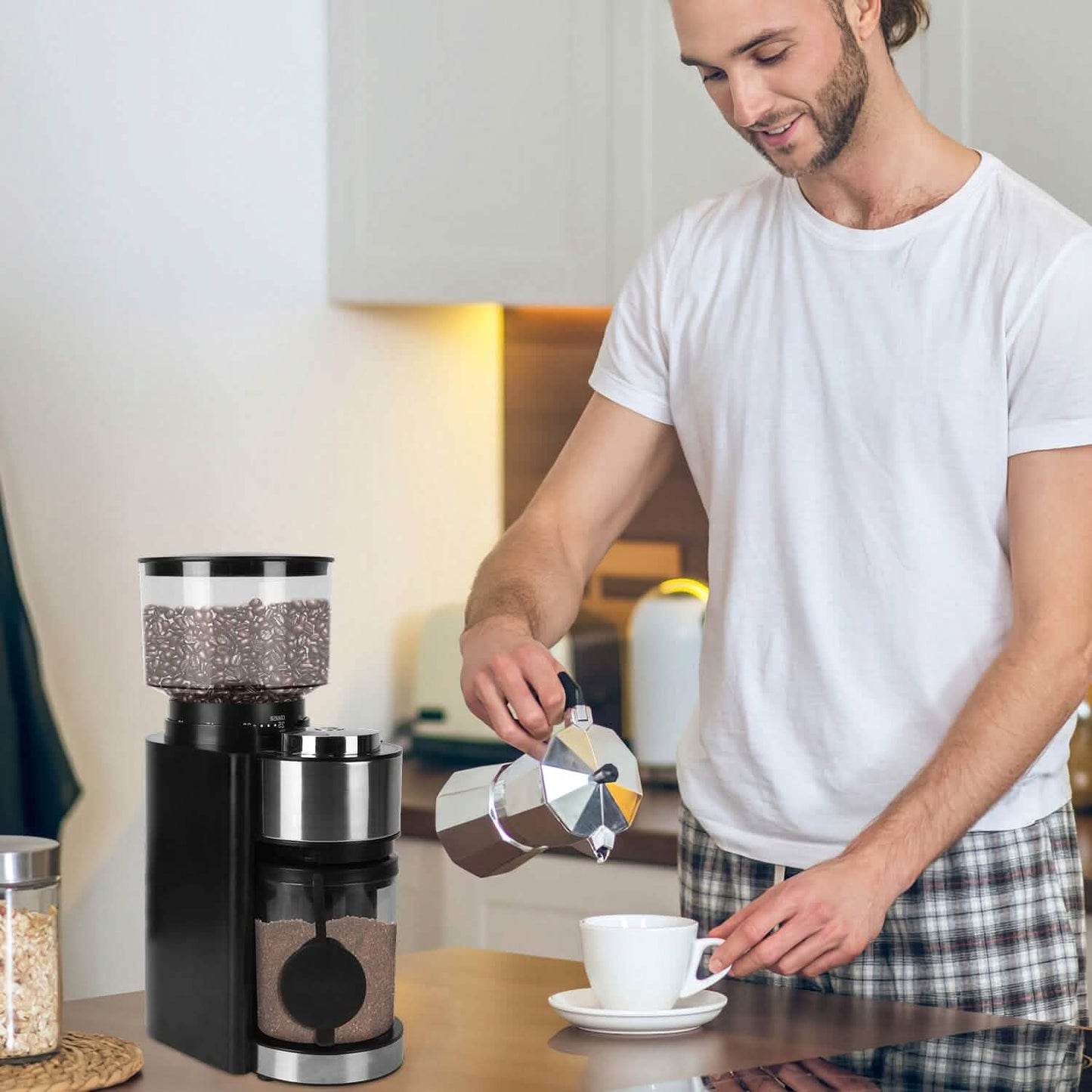 Conical Bur Coffee Bean Electric Grinder with 25 Grind Settings - Tree of Life