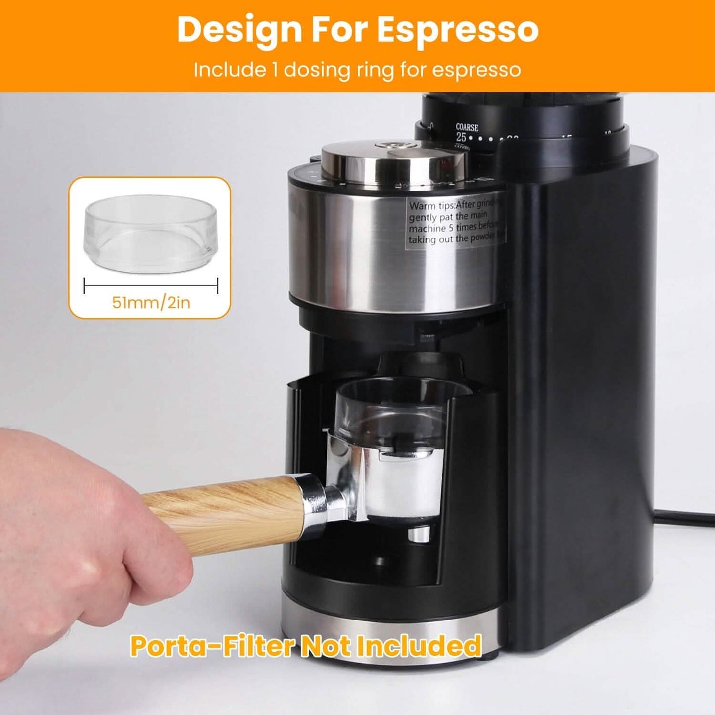 Conical Bur Coffee Bean Electric Grinder with 25 Grind Settings - Tree of Life
