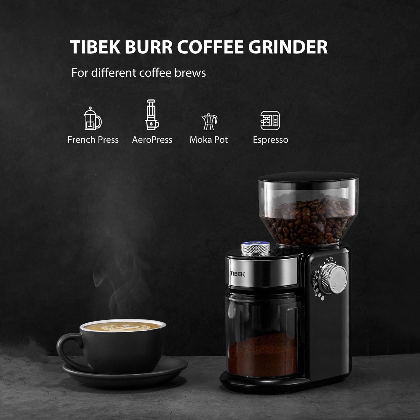 Electric Burr Coffee Grinder with 18 Settings - Tree of Life