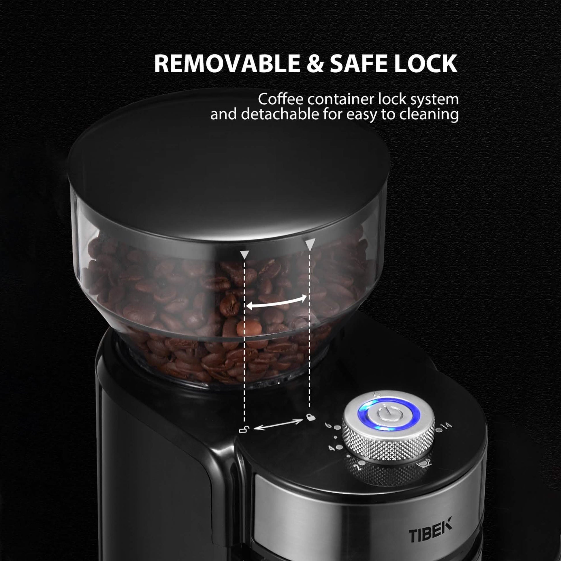 Electric Burr Coffee Grinder with 18 Settings - Tree of Life