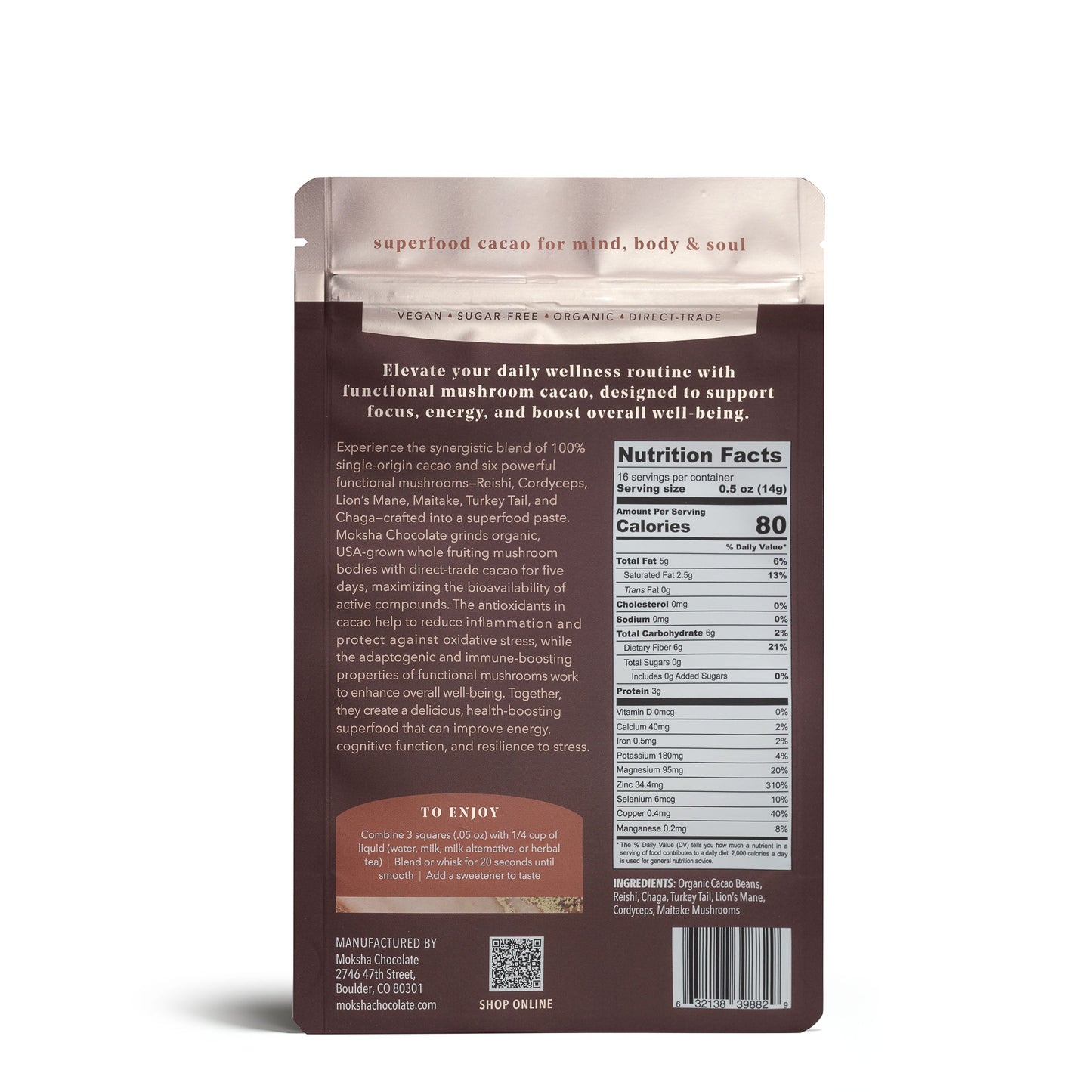 Ceremonial Forest Blend™ Cacao Paste with 6 Functional Mushrooms - Tree of Life