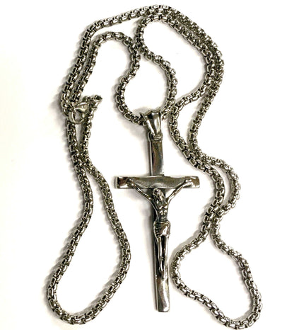 3d ancient crucifix cross catholic orthodox rosary waterproof hypoallergenic stainless steel chain and necklace for men - Tree of Life