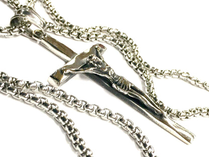 3d ancient crucifix cross catholic orthodox rosary waterproof hypoallergenic stainless steel chain and necklace for men - Tree of Life