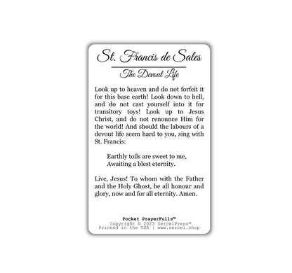St. Francis de Sales, The Devout Life: Pocket PrayerFulls™ | Durable Wallet Holy Cards | Catholic Saints - Tree of Life