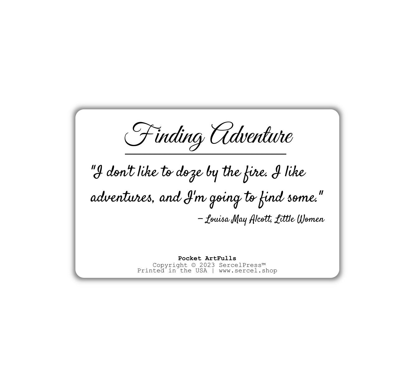 Finding Adventure | Louisa May Alcott, Little Women | Durable Wallet Pocket Art Cards - Tree of Life