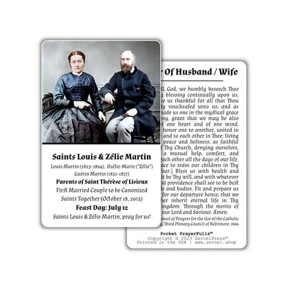 Saints Louis & Zelie Martin | Pocket PrayerFulls™ | Uncompromising Holy Cards — Built to Last. Backed for Life - Tree of Life