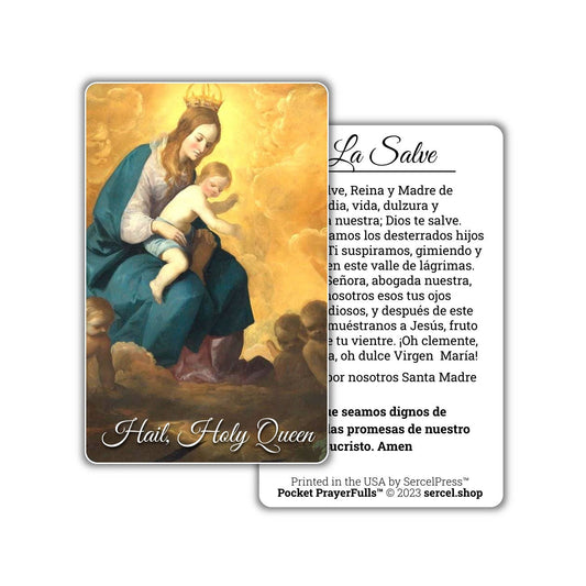Hail, Holy Queen in Spanish / La Salve | Pocket PrayerFulls™ | Uncompromising Holy Cards — Built to Last. Backed for Life - Tree of Life