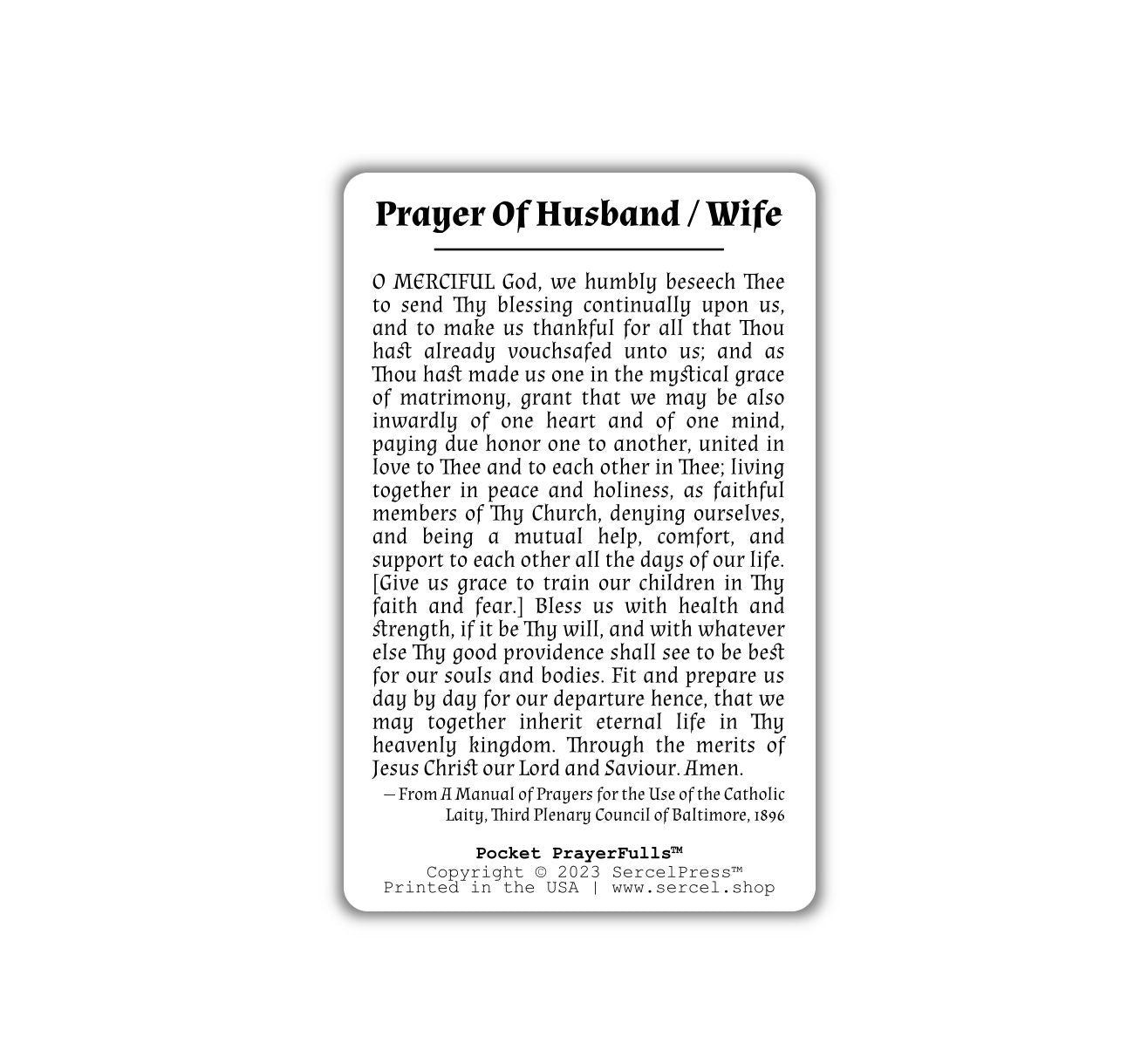 Saints Louis & Zelie Martin | Pocket PrayerFulls™ | Uncompromising Holy Cards — Built to Last. Backed for Life - Tree of Life