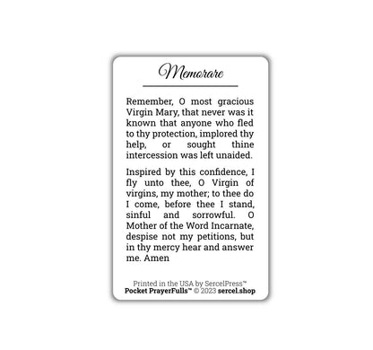 Memorare: Pocket PrayerFulls™ | Durable Wallet Prayer Cards | Catholic Prayers - Tree of Life