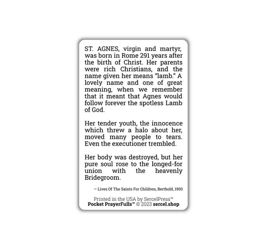 Saint Agnes: Pocket PrayerFulls™ | Durable Wallet Holy Cards | Catholic Saints - Tree of Life